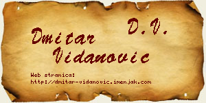 Dmitar Vidanović vizit kartica
